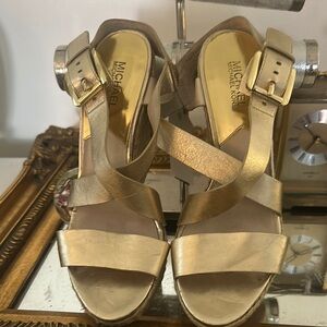 Michael Kors Gold Women's Wedge  Sandals
